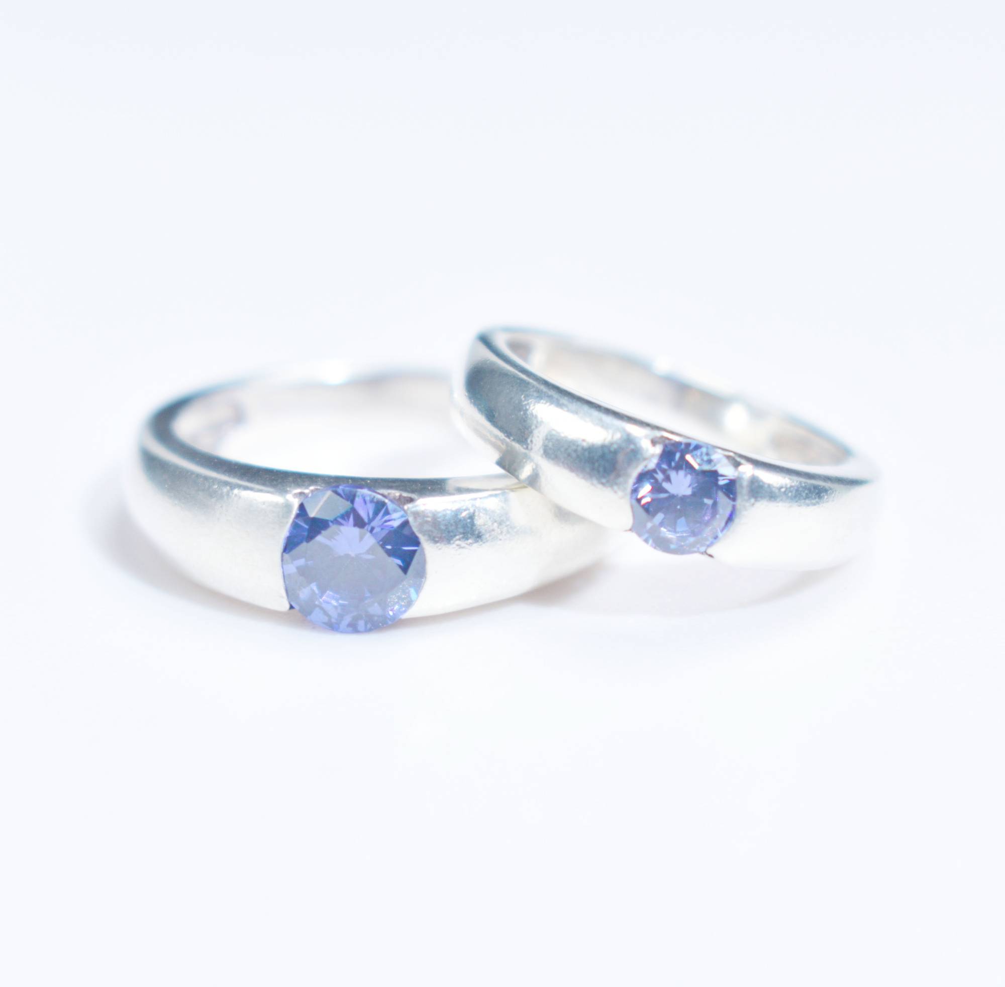 Sera 925 Silver Midnight Blue Promise Rings